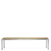 JEC- Natal Stainless Steel and Teak Backless Bench 74L 17.25D 18H