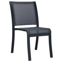 JEC- Carlton Dining Side Chair Black w-Black Mesh 20.25W 27D 35H Sh17.5