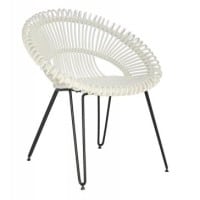 JEC- Roxy Dining Chair in White, also in Sand  27W 25.5D 33H SH18 Powder Coat Alum. w-synthetic fiber